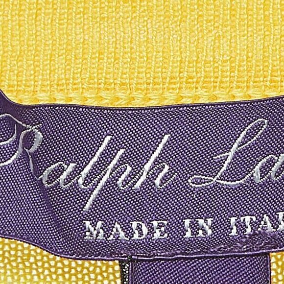 Ralph Lauren Canary Yellow Italian Cashmere Crewneck Long Sleeve Sweater - Picture 7 of 14